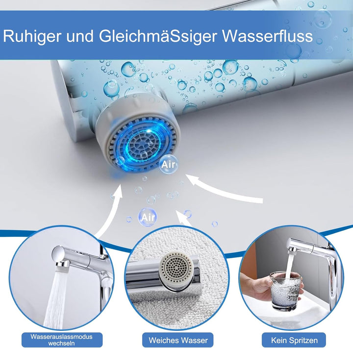 Badezimmer Wasserhahn Brausekopf Ersatzteil, Nur für G1/2 Anschluss Ersatz, Doppelfunktions-Auszieh-