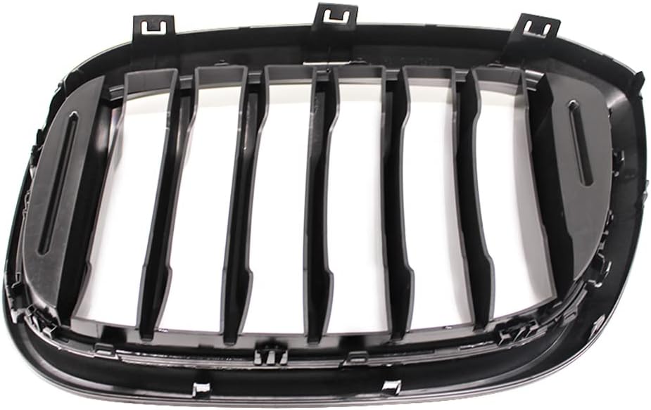 HZTWFC 2 Stück Auto Mesh Glänzend Schwarz Einzelne Zeile Renngitter Fronthaube Nierengitter Grill Fü