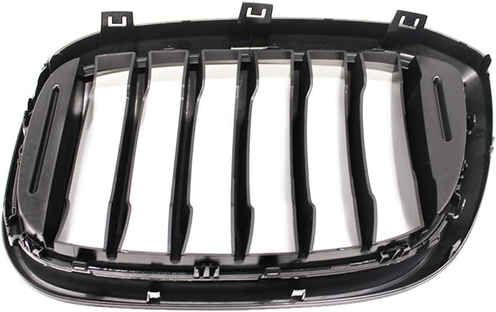 HZTWFC 2 Stück Auto Mesh Glänzend Schwarz Einzelne Zeile Renngitter Fronthaube Nierengitter Grill Fü