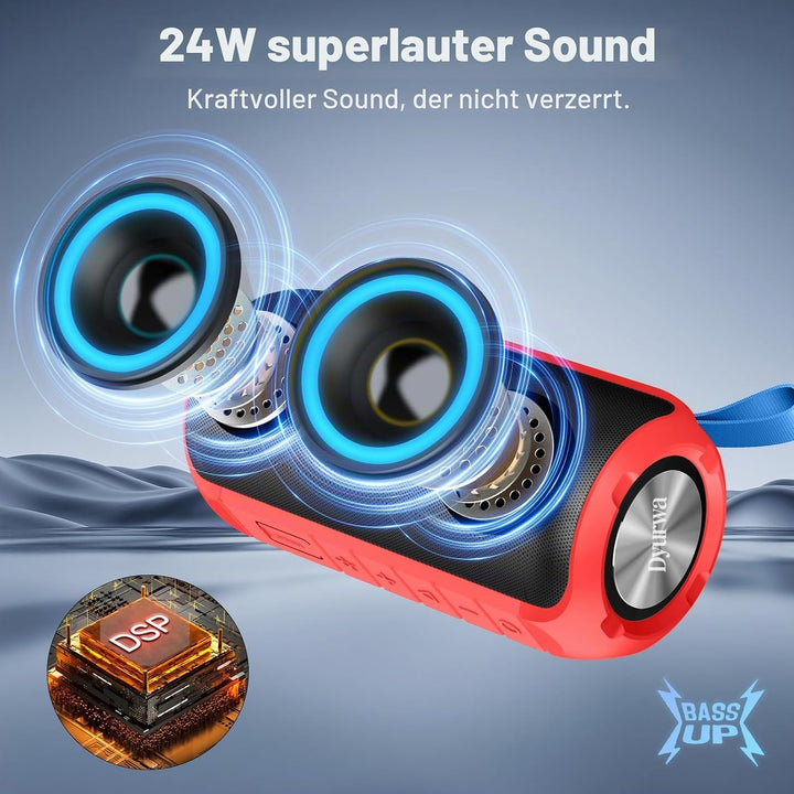 Bluetooth Lautsprecher Klein, Musikbox Bluetooth 5.3 Freisprechfunktion, Tragbarer Lautsprecher Bass
