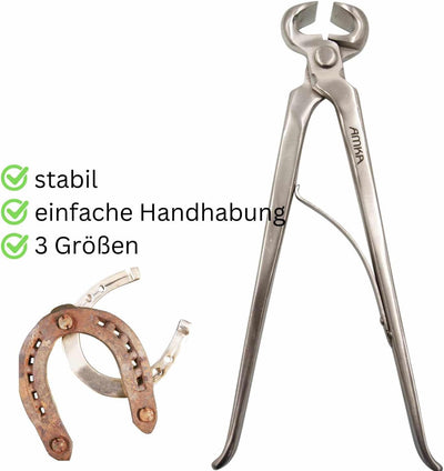 AMKA Hufzange mit Feder Hufschneidezange Edelstahl 3 Längen 12, 12