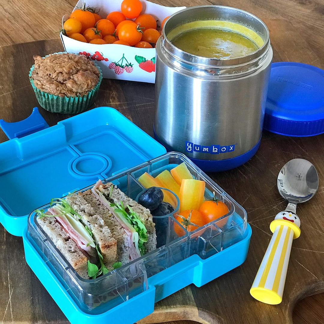 Yumbox Zuppa Thermobehälter Set, 420ml inkl. Edelstahl Löffel - für warmes Essen To Go Blau, Blu