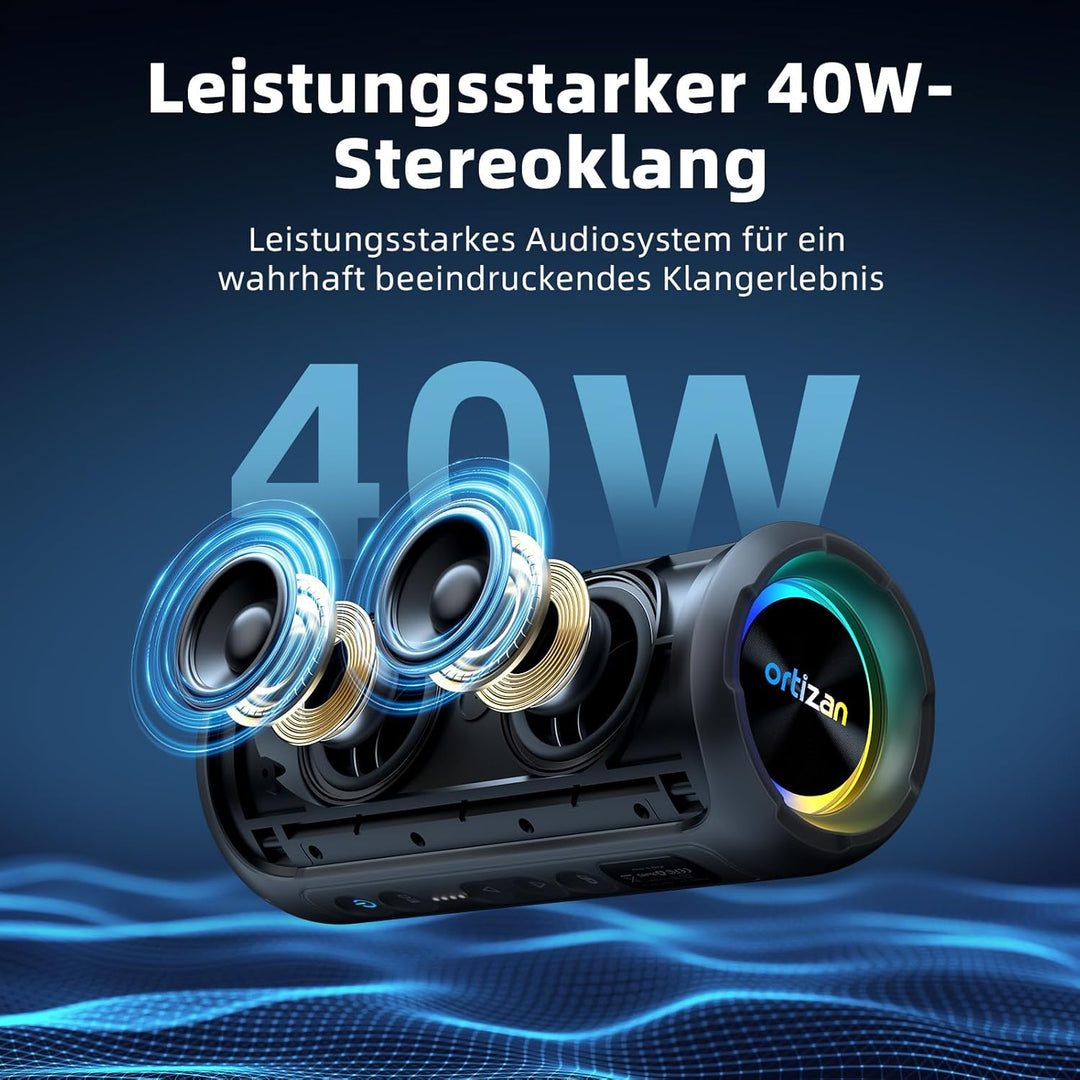 Ortizan Bluetooth Lautsprecher Navy, Navy