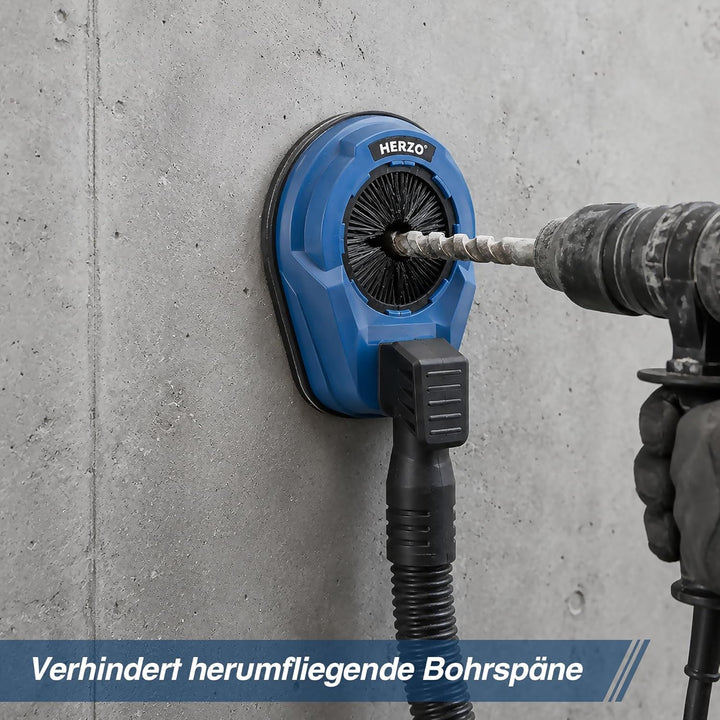 HERZO Staubabsaugung Absaughaube für Bohrhämmer/Akku-Schlagschrauber/Bohrer/Kombihammer, Kompatibel