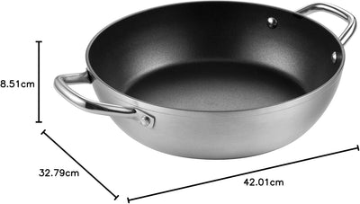 Tescoma 606862 GrandChef Topf mit 2 Griffen, Durchmesser 32 cm, Aluminium, Schwarz, 32 cm