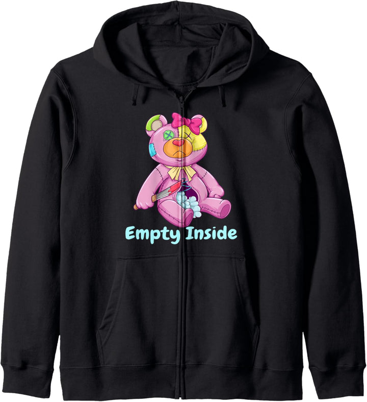 Innen leer Teddy Pastell Goth Grunge Kapuzenjacke