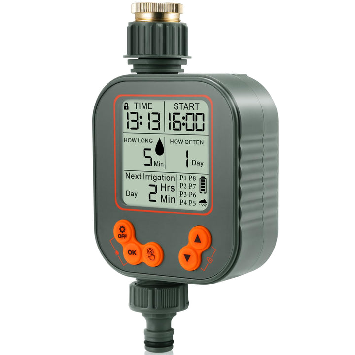 Bewässerungscomputer, Wasserzeitschaltuhr Regenverzögerung, Timer Bewässerungssystem mit LCD-Display