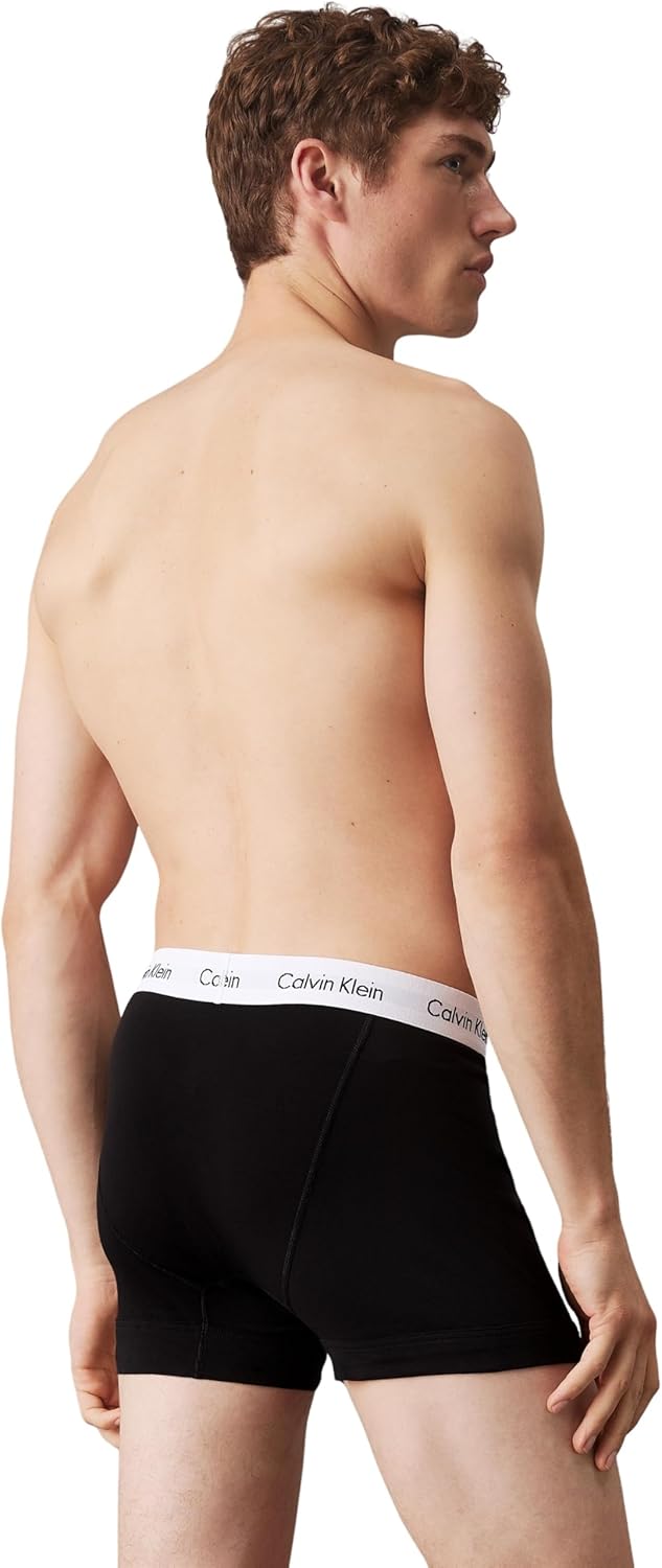 Calvin Klein Herren 3er Pack Boxershorts Trunks Baumwolle mit Stretch, Schwarz (Black), XS