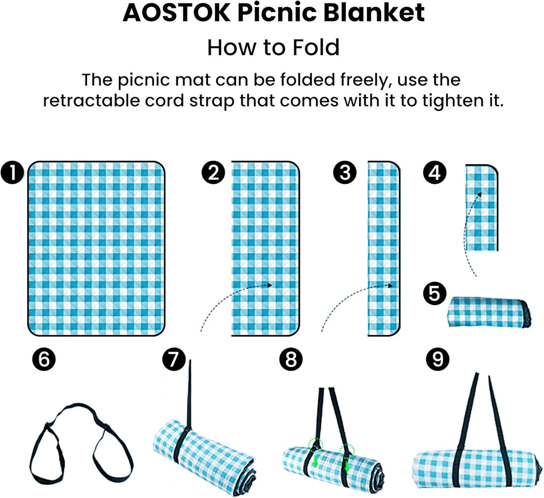 Picknickdecke Stranddecke Strandmatte Wasserdicht mit Tragegriff Outdoor Stranddecke für Camping, Pi
