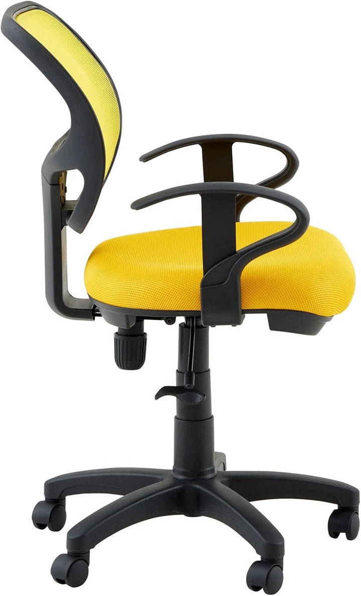 IDIMEX Kinderdrehstuhl COOL höhenverstellbar & schwenkbar, gelb – mit Wippmechanik, gepolsterte Sitz