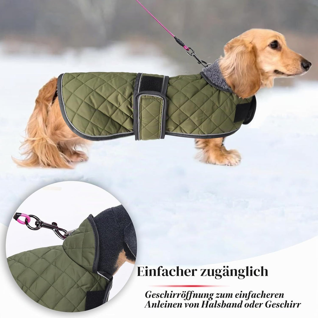 Geyecete - Warmer wintermantel für dackel Hunde,Hunde Winterjacken mit plüschfutter,Outdoor jacken m
