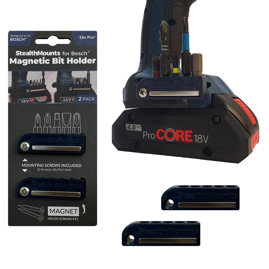 StealthMounts Bosch 18v Schwarz magnetischer Bit-Halter | Bit Organizer für Bohrer | Idealer Bit-Hal