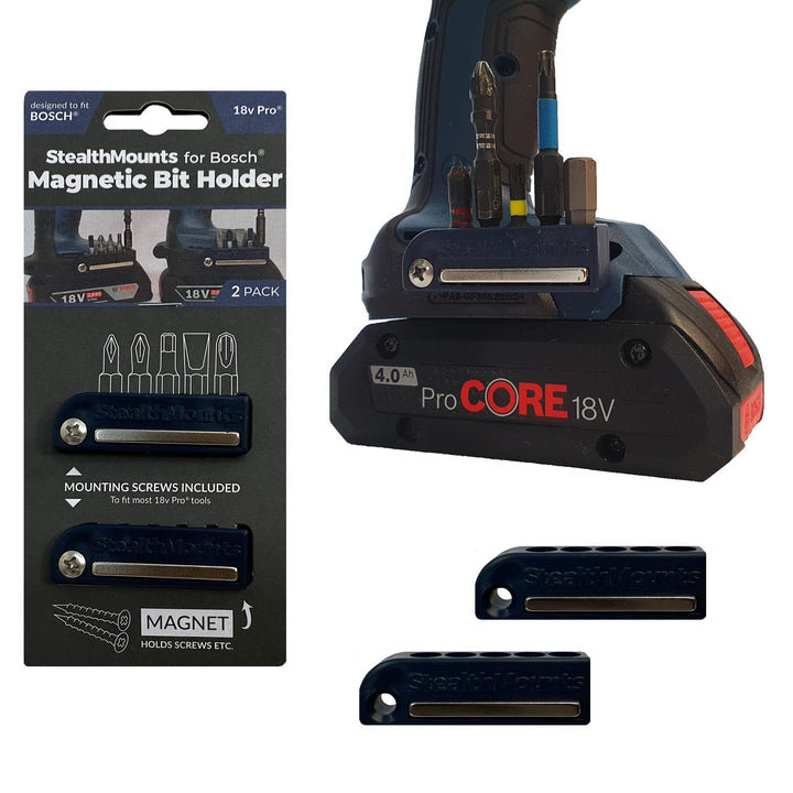 StealthMounts Bosch 18v Schwarz magnetischer Bit-Halter | Bit Organizer für Bohrer | Idealer Bit-Hal
