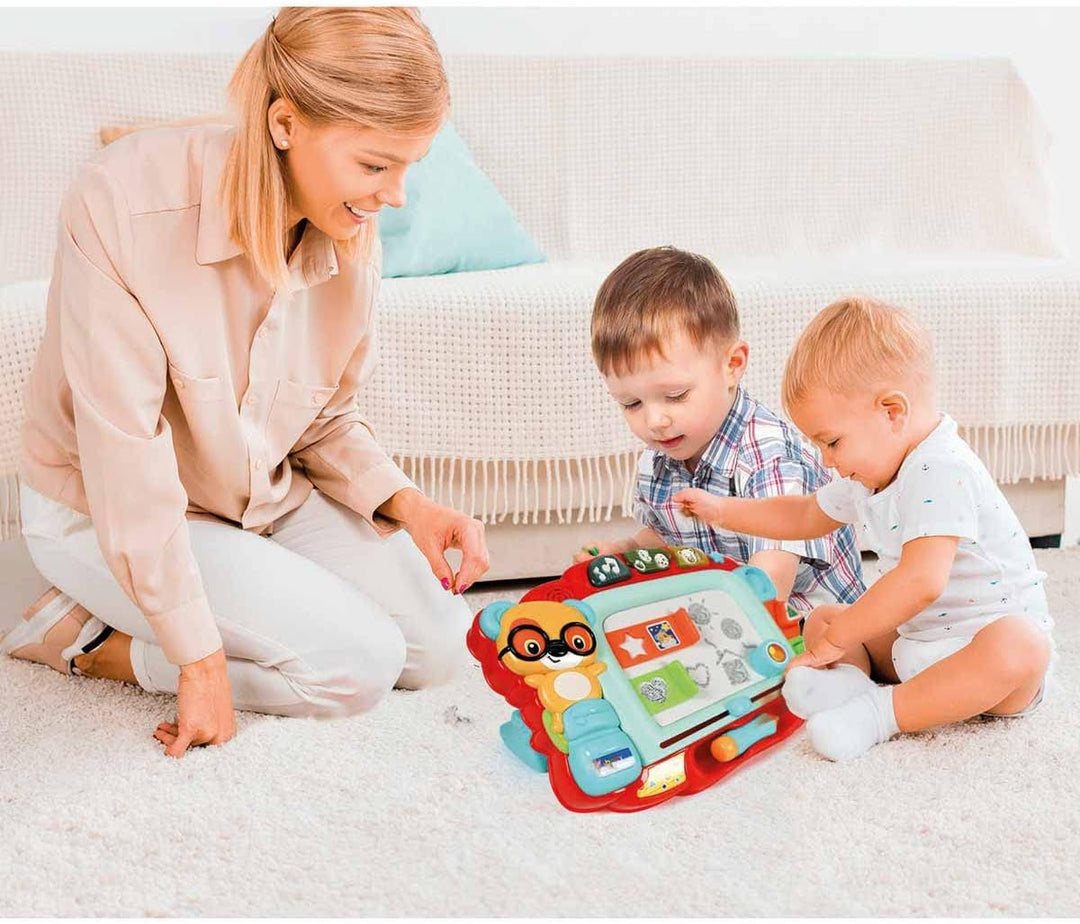 Clementoni - Bär der Bär frech, interaktives Erwachen, Kinder, magische Schiefertafel für Babys, mag