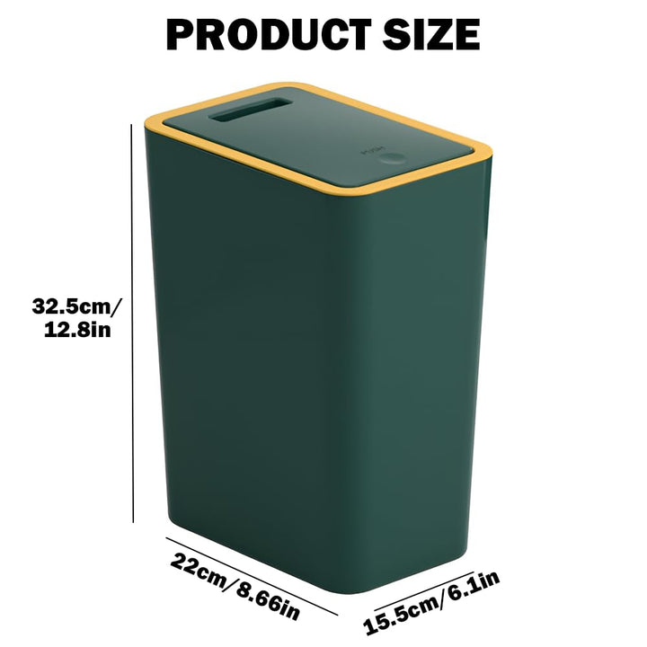 10 Liter Mülleimer Bad,Schmaler Mülleimer Küche mit Deckel,Geruchsdicht Abfalleimer Küche für Badezi