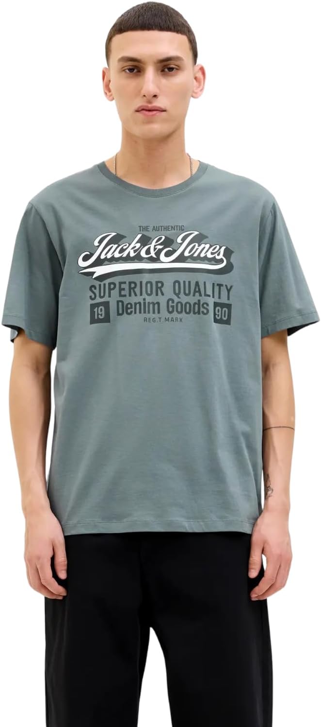 JACK &amp; JONES Herren 5er-Set T-Shirts in verschiedenen Styles, Prints und Farben aus Baumwolle S Regu