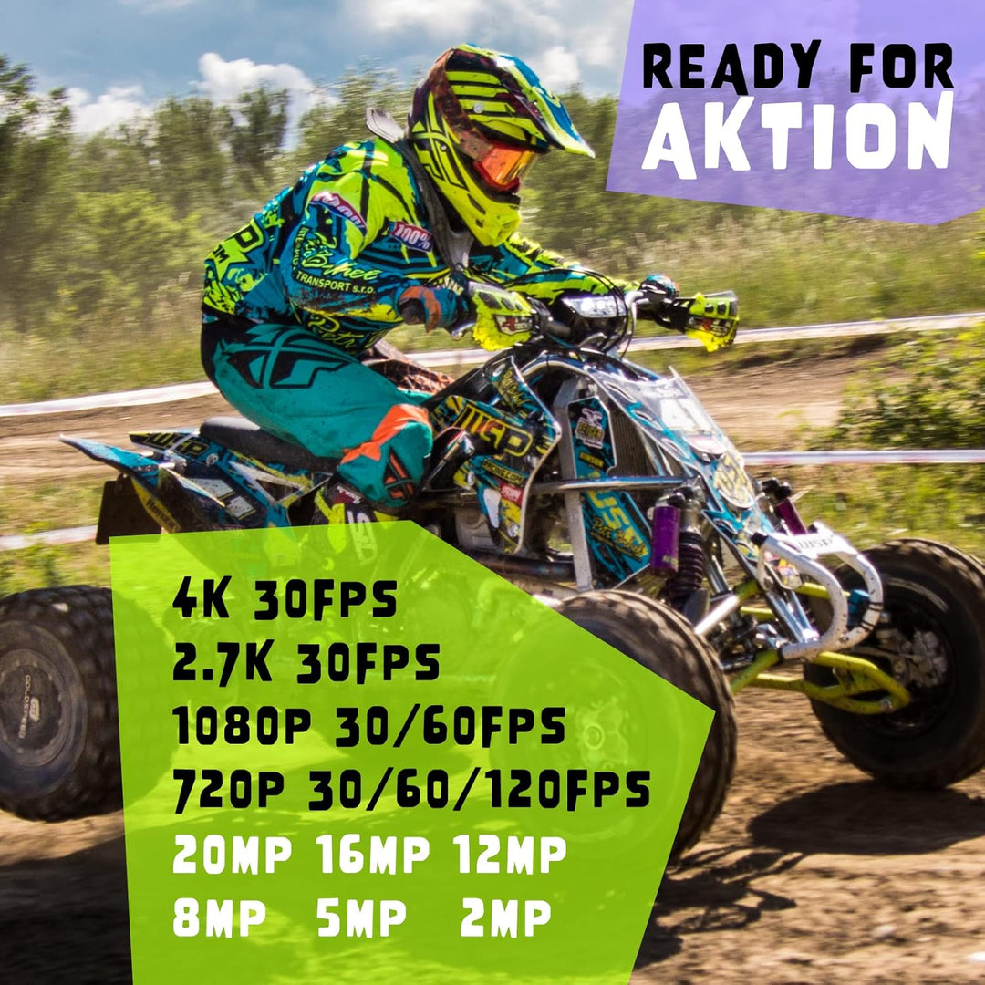 Action Cam,4K 30fps Ultra HD, 30m 100Fuss wasserdichte Unterwasserkamera & SanDisk Extreme microSDXC