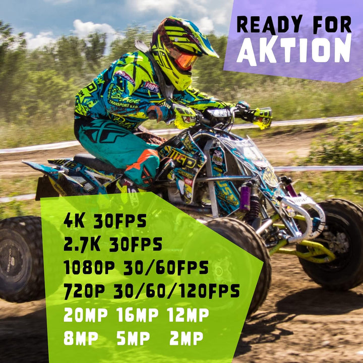 Action Cam,4K 30fps Ultra HD & SanDisk Extreme microSDXC UHS-I Speicherkarte 128 GB + Adapter (Für S