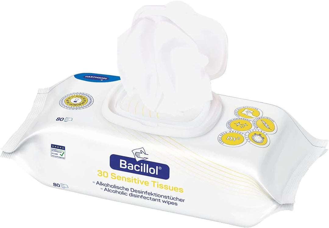 Bacillol 30 Sensitive Tissues: Materialschonende Schnell-Desinfektionstücher zur Desinfektion sensib