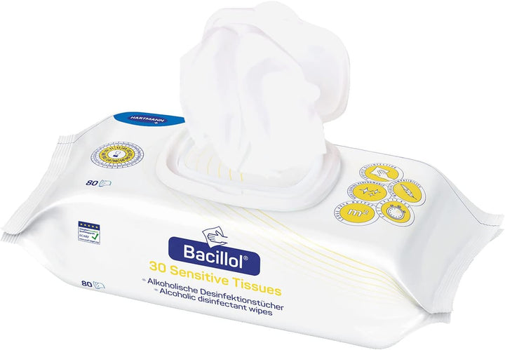 Bacillol 30 Sensitive Tissues: Materialschonende Schnell-Desinfektionstücher zur Desinfektion sensib