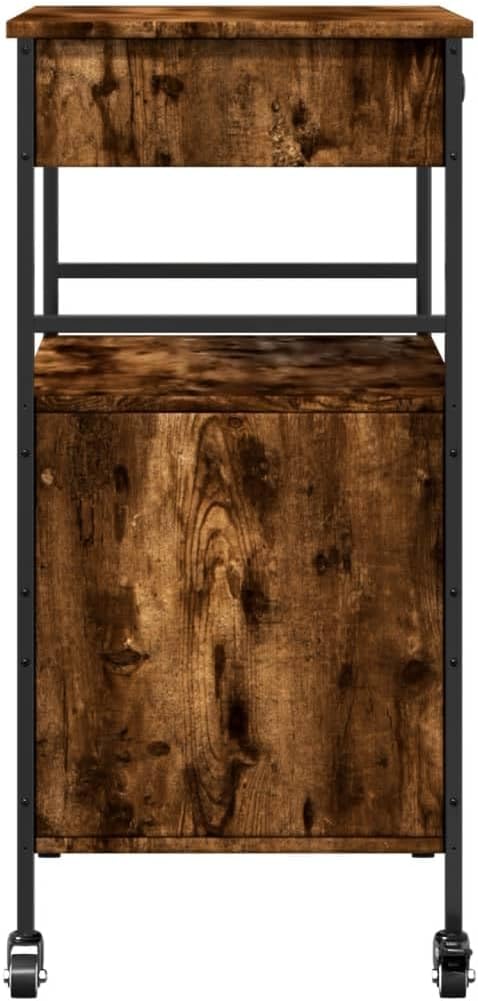 vidaXL Küchenwagen Räuchereiche 56x43x89,5 cm Holzwerkstoff, Räuchereiche