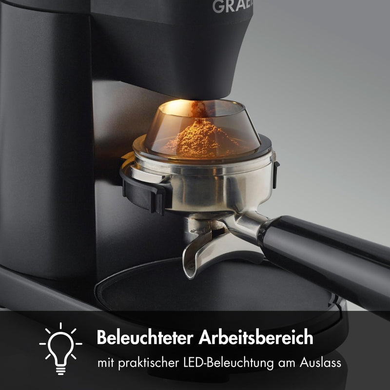 GRAEF Elektrische Kaffeemühle CM8002 – Edelstahl-Kegelmahlwerk, 40 Mahlgradeinstellungen, 2 Bohnenbe