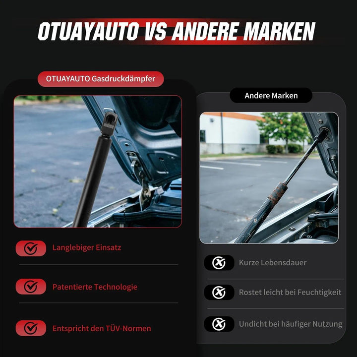 Gasfeder Motorhaube kompatibel mit BMW X1 (verschiedene Modelle), OTUAYAUTO 2 Stück Motorhaubendämpf
