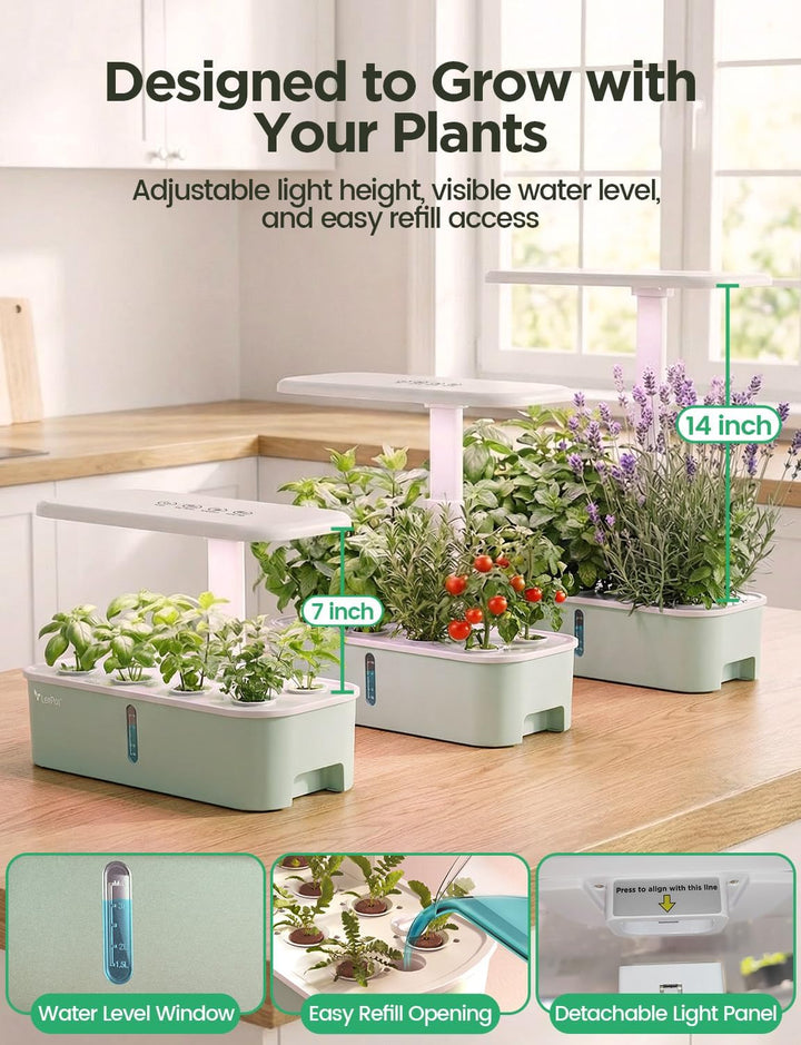 LetPot LPH-Air WiFi Hydroponisches Anzuchtsystem, 10 Hülsen Smart Herb Garden Kit für Innenräume, In