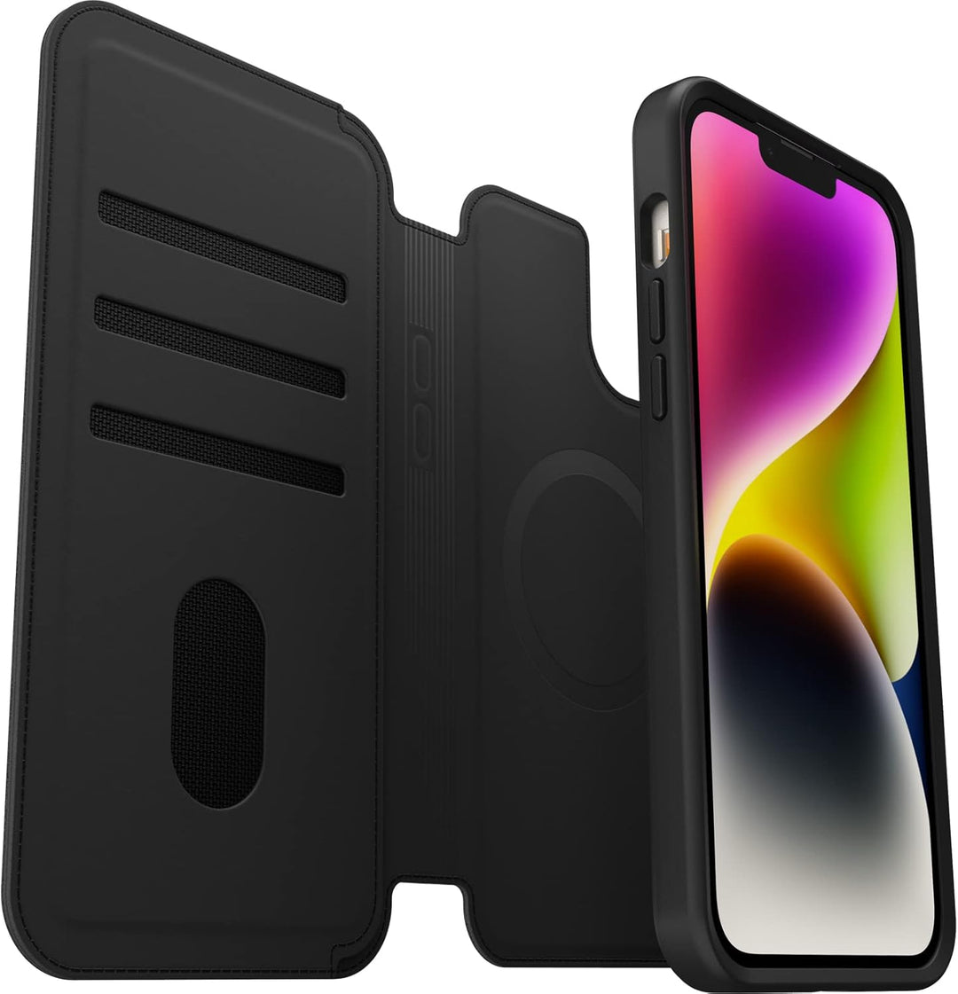 OtterBox Folio für iPhone 14 Plus für MagSafe, Soft Touch Folio mit 3 Slots, Starke magnetische Ausr