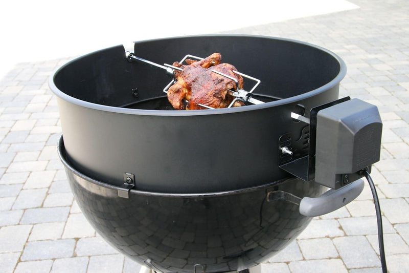 BBQ-Toro Grillspiess Set für Weber Kugelgrill (57 cm) und viele andere Modelle, Rotisserie, Drehspie