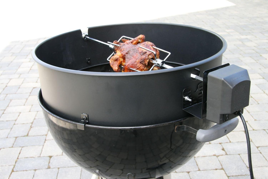 BBQ-Toro Grillspiess Set für Weber Kugelgrill (47 cm) und viele andere Modelle, Rotisserie, Drehspie