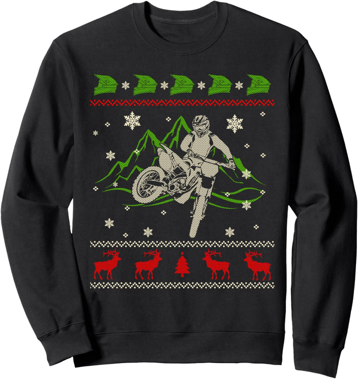 Motocross Weihnachten Ugly Christmas Geschenk für Dirtbiker Sweatshirt