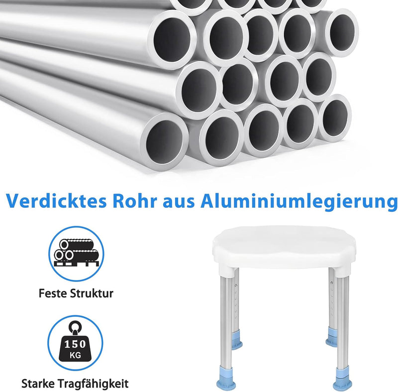 YRHome Duschhocker Duschstuhl Anti-Rutsch Badhocker Höhenverstellbar Duschhilfe Duschsitz Badhocker