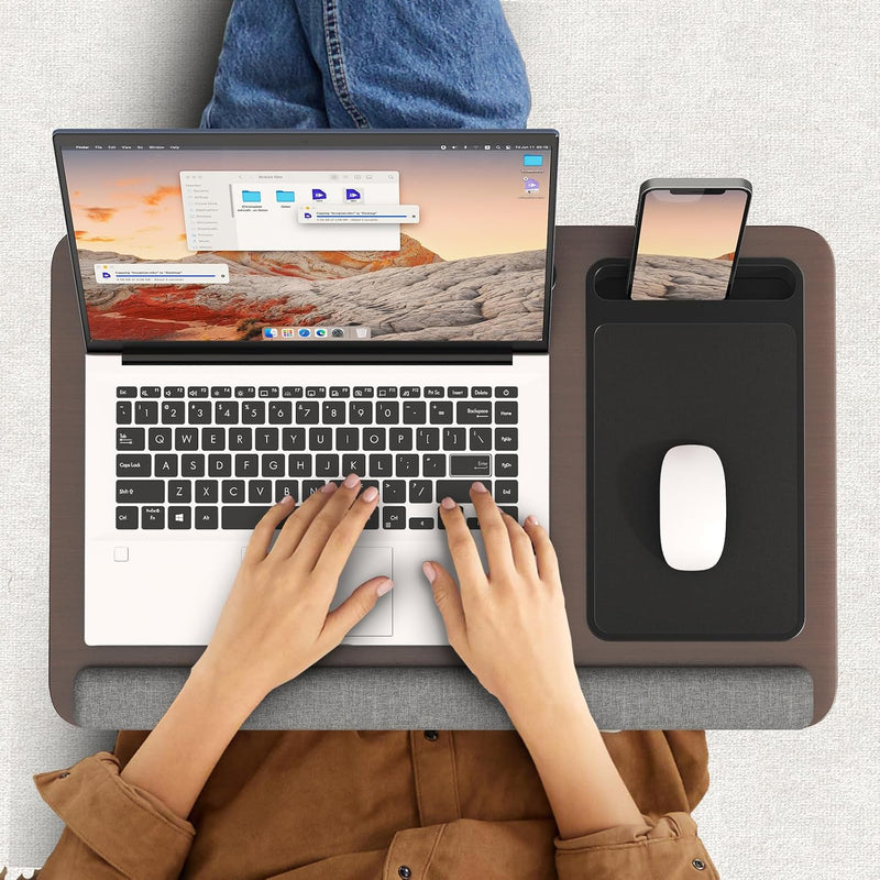 PUTORSEN Laptopkissen für Bett mit Kissen, Laptop Ständer Mausunterlage Passen bis zu 17,3 Zoll Note