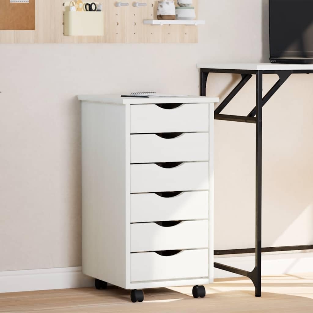 vidaXL Rollschrank, Rollcontainer mit 6 Schubladen, Kommode Schubladenschrank mit Rollen, Büroschran