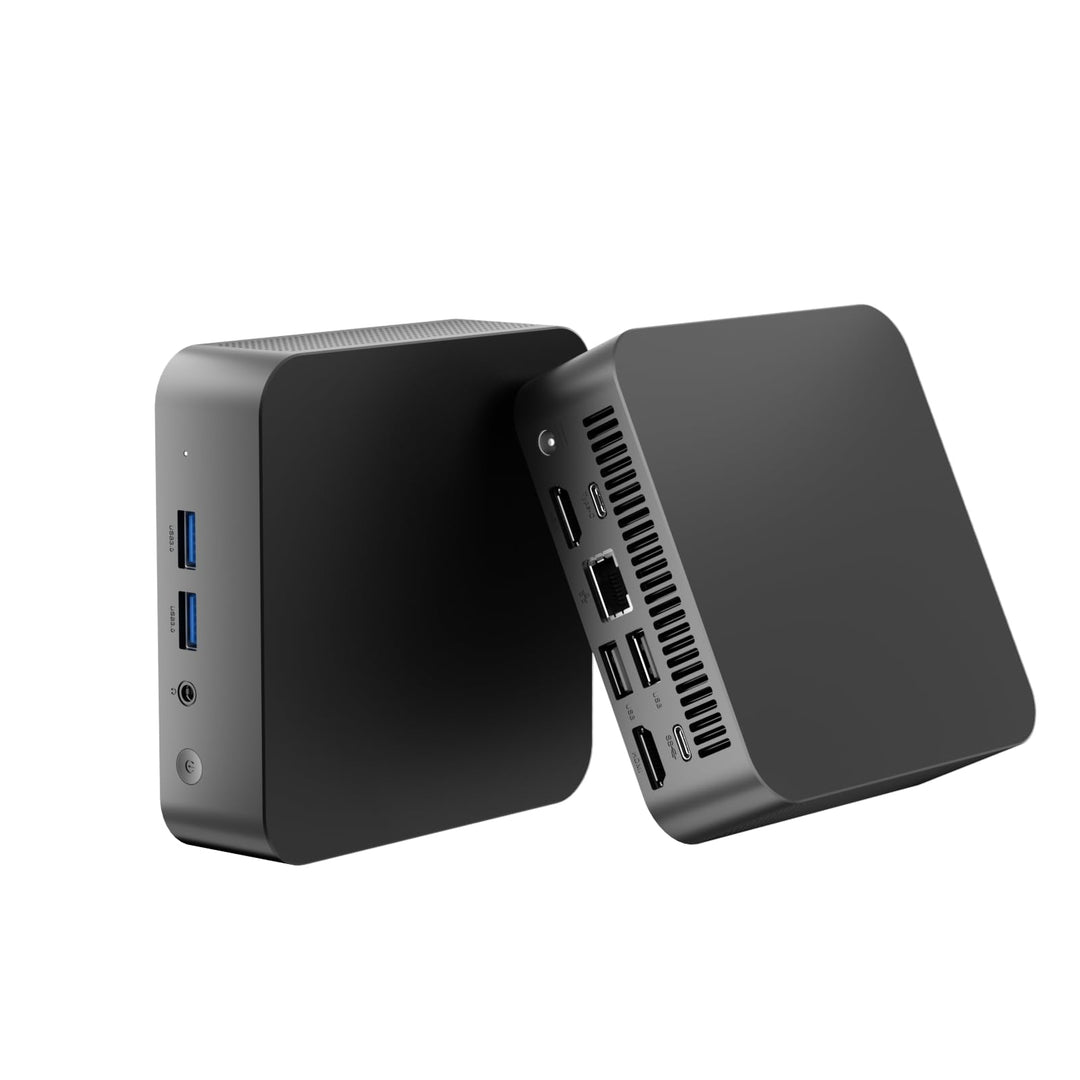 Mini PC N3150 (4 Kerne/4 Threads, bis 2,08 GHz), 8 GB RAM + 256 GB SSD, Dual USB-C Mini Computer, 2×