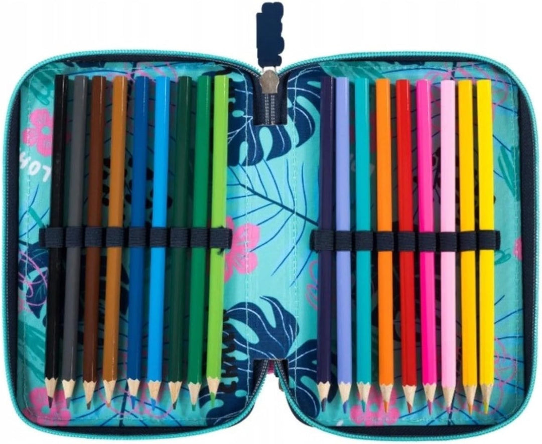 PASO - Federmäppchen 3 Fächer - Mäppchen für Mädchen - Federmappe 3-Fach Federtasche Gefüllte Schüle