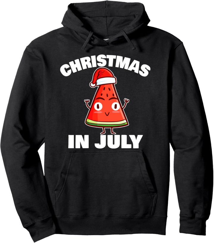 Watermelon Christmas In July Christmas Tree Summer Christmas Pullover Hoodie