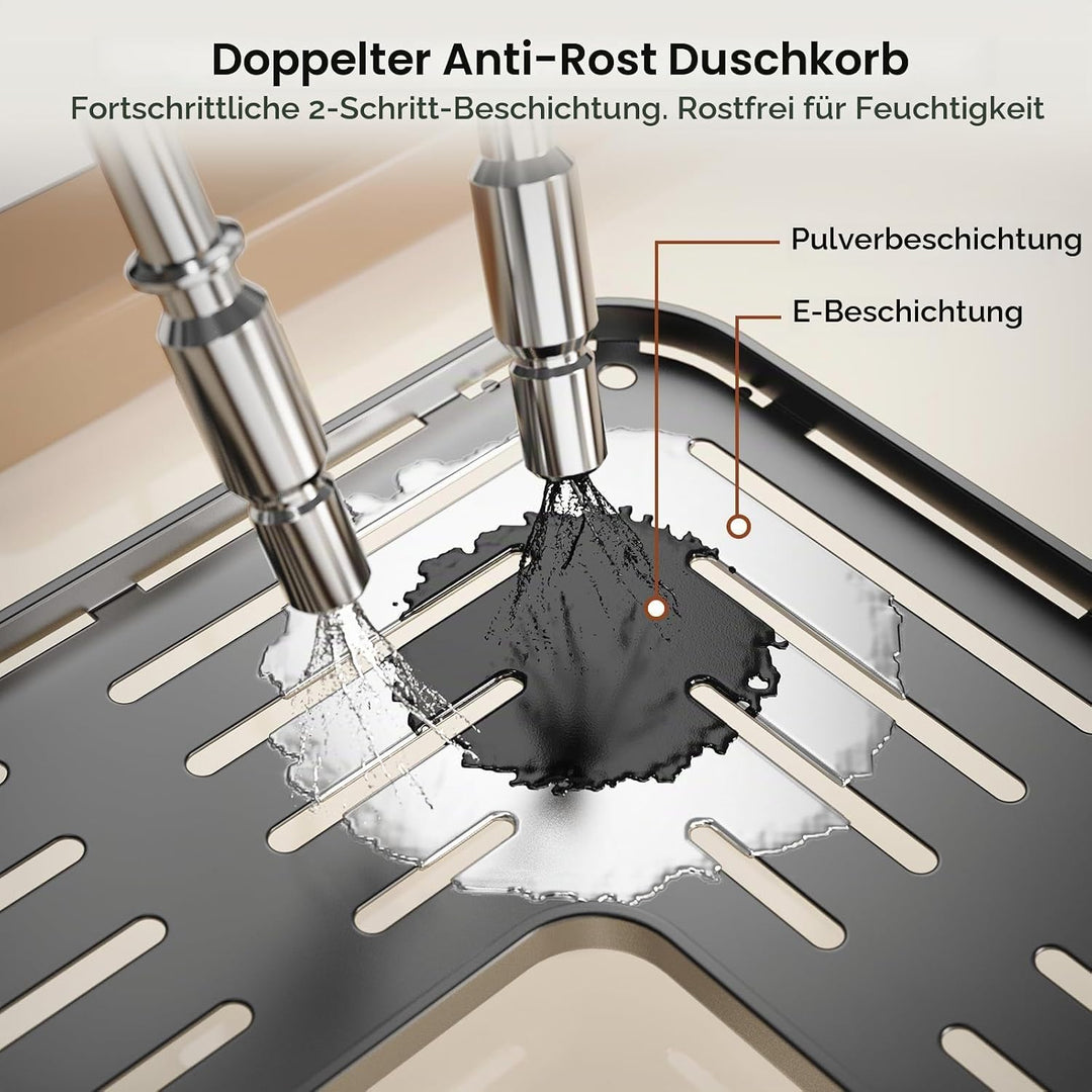 Orimade 2 Stück Duschregal Stehend Rostfrei,Ecke Duschablage Freistehende, Duschablage ohne Bohren f