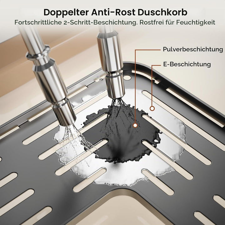 Orimade 2 Stück Duschregal Stehend Rostfrei,Ecke Duschablage Freistehende, Duschablage ohne Bohren f