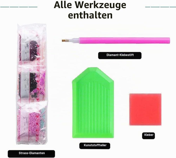 ParNarZar Diamond Painting Mutter Löwe und Zwillinge Gross 40x105cm Ganzes Bild Geklebt 5D Runde Ste
