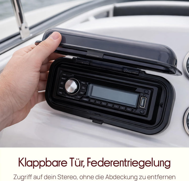 Pyle PLMRCB1 Schutzabdeckung für Radios (wasserdicht, für Boote geeignet) Schwarz, Schwarz