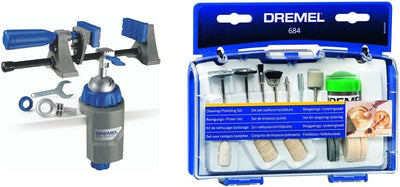 Dremel 2500 Multi Vise - Multi Schraubstock [Energieklasse A] & 684 Polier Zubehören, fur Multifunkt