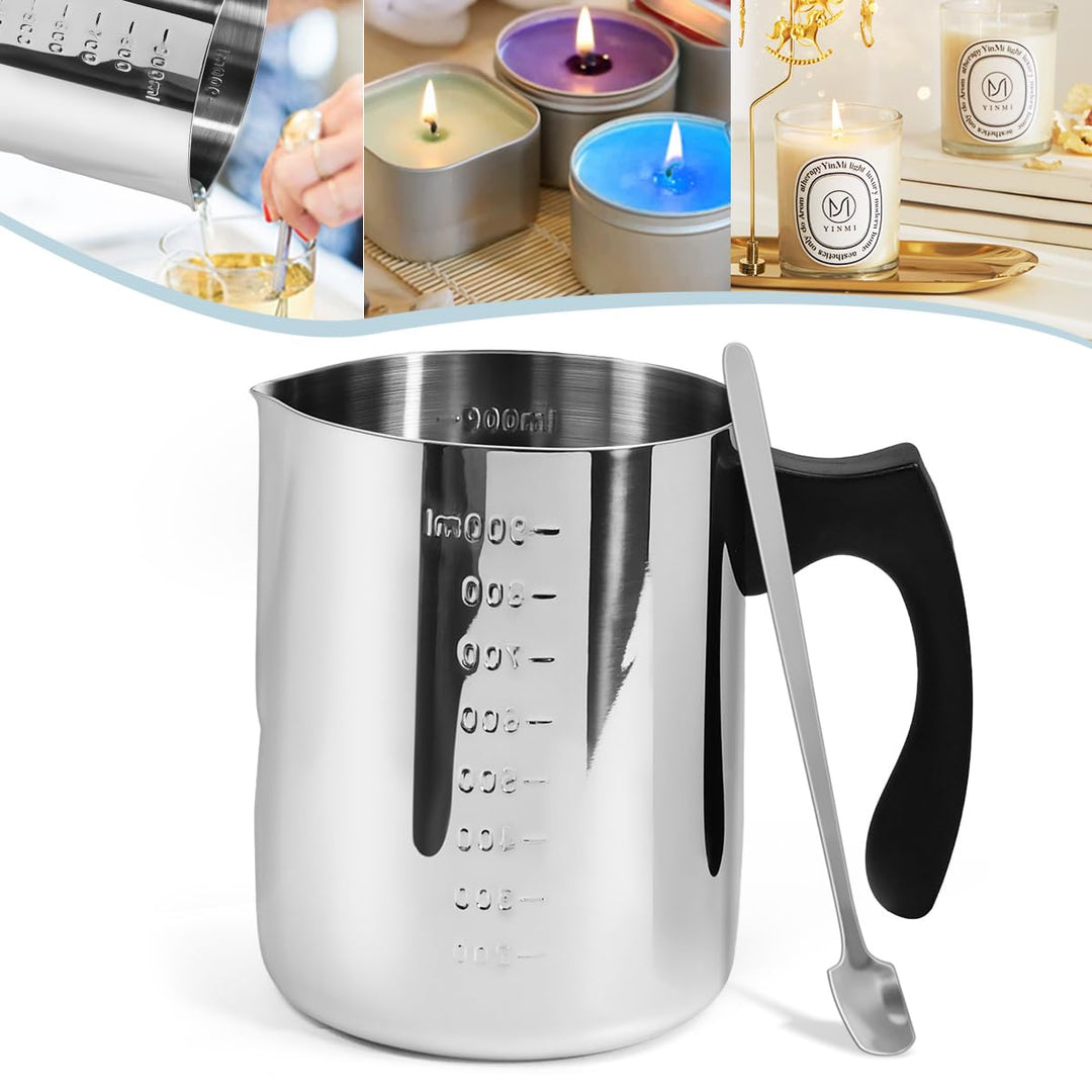 Schmelztopf Kerzenwachs Kerzenherstellung Topf 900ml Wachsschmelztopf Edelstahl Kerzenschmelztiegel