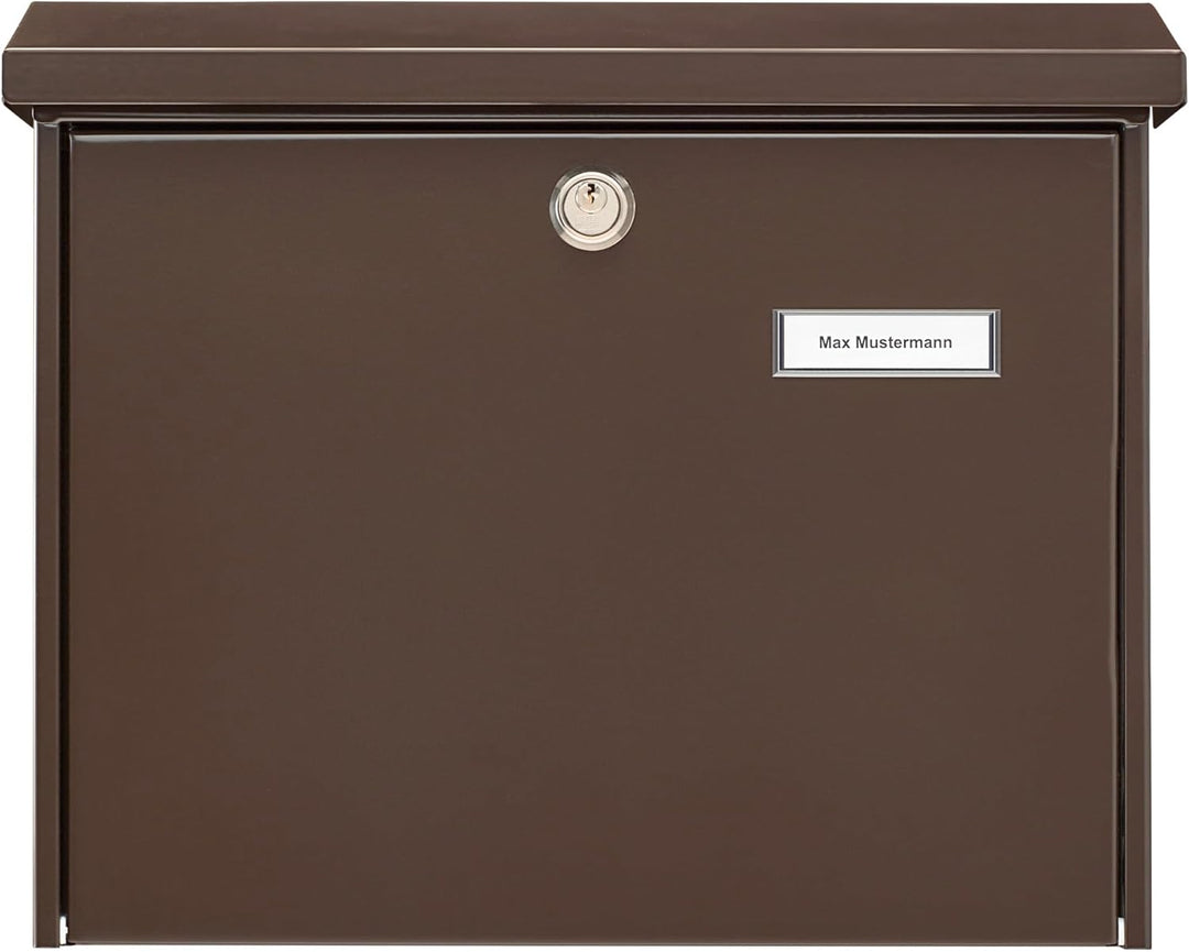 Burg-Wächter Briefkasten mit Öffnungsstopp, A4 Einwurf-Format, EU Norm EN 13724, Verzinkter Stahl, A