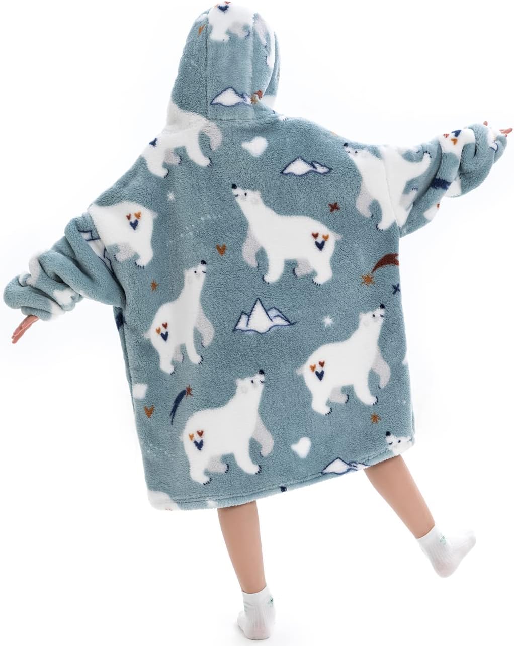 Ruiuzioong Kinder Übergrosse Kapuzenpullover,Super Weich Warmes Bequeme Tragbare Decken Sweatshirt f
