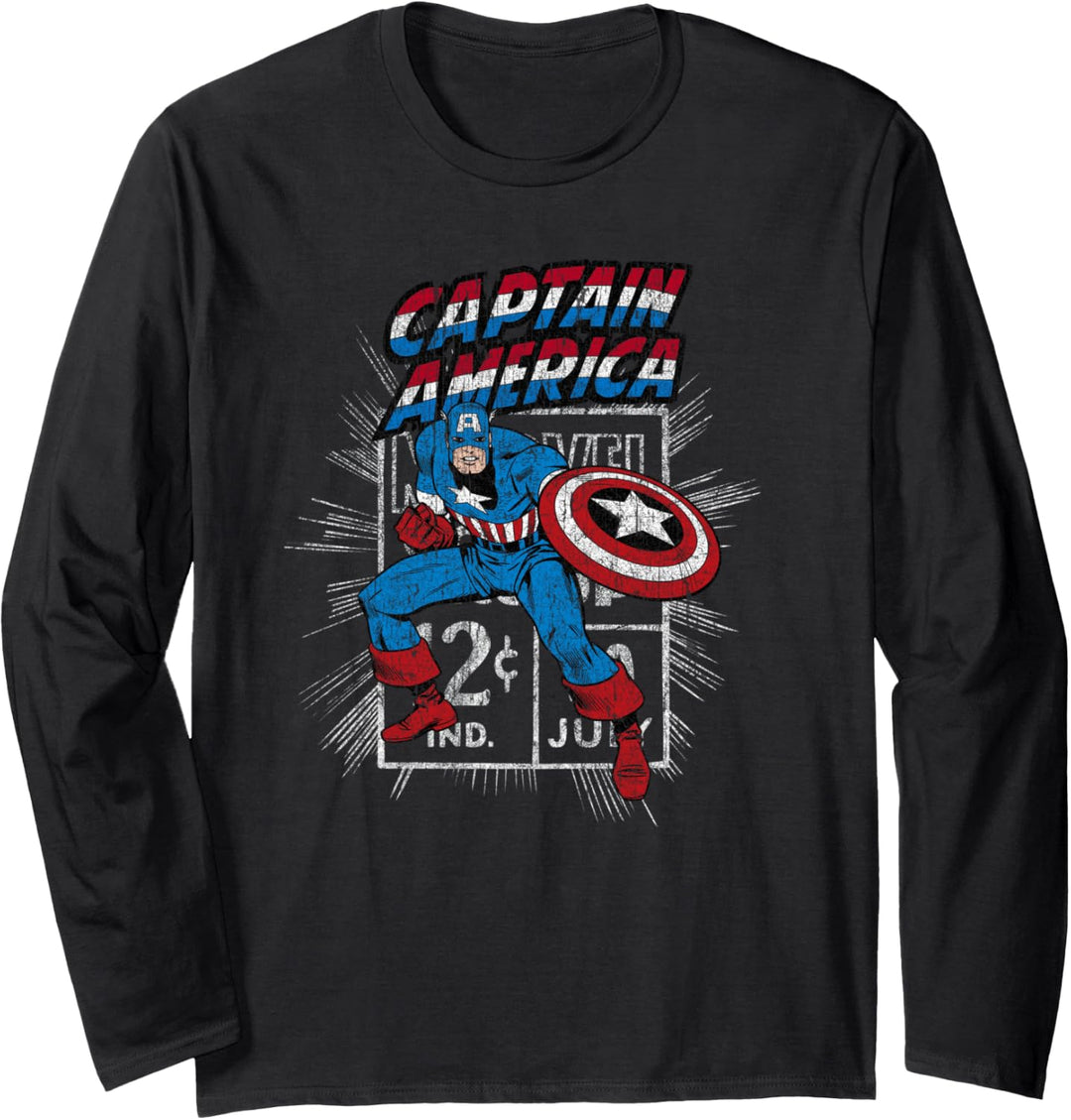 Marvel Captain America Marvel Comics Price Stamp Langarmshirt