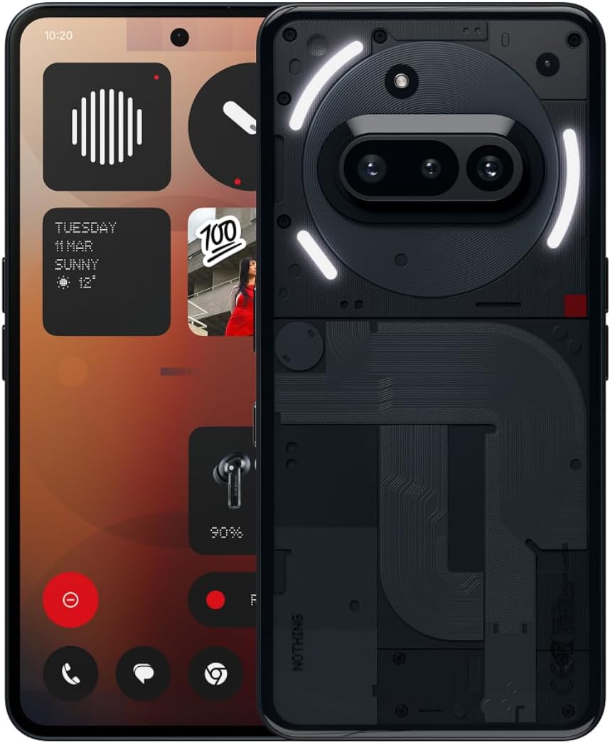 Nothing Phone (3a) 128 GB - Handy mit Essential Space, 50-MP-Hauptkamera, 32-MP-Frontkamera, 30-fach
