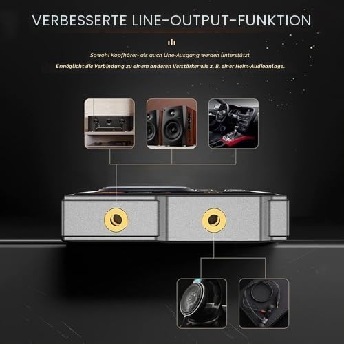 HiFi-MP3-Player mit Bluetooth, Verlustfreier DSD-hochauflösender Digitaler Audio-Musik-Player, Tragb