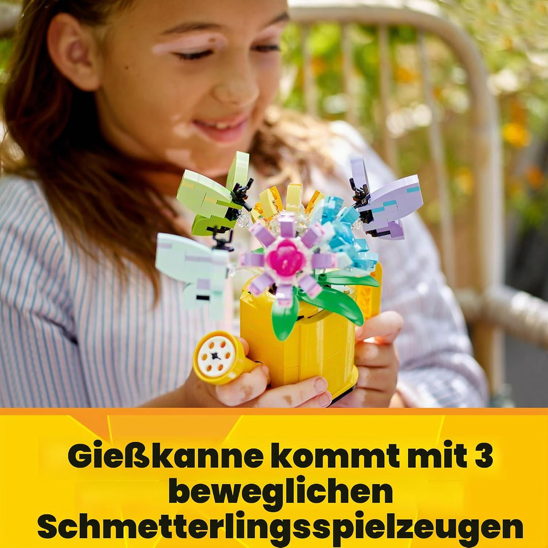 LEGO Creator 3in1 Giesskanne mit Blumen Set, Kinderzimmer-Deko, Baue eine Giesskanne &amp; 40747 Creator